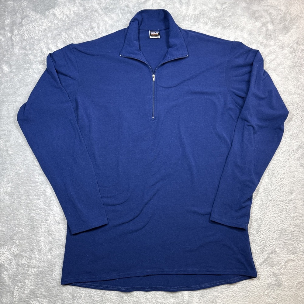 Vintage Patagonia Pullover Mens XL Blue Capilene 1/4 Zip Long Sleeve USA‎ 90s